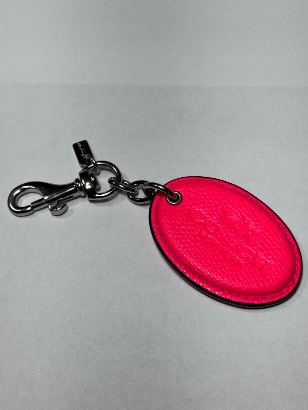 Rare Coach Badlands Leather Oval Bag Charm Key Fob